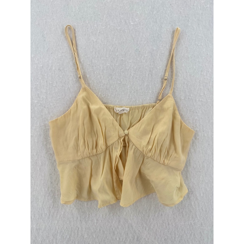 L.A. Hearts - Cami Peplum Top Button Front BCT10292 - Yellow - S - Womens